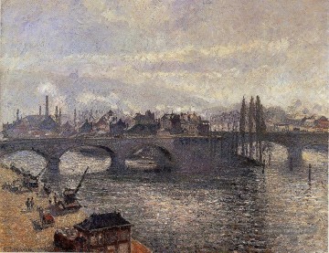  1896 Tableaux - le pont corneille rouen effet du matin 1896 Camille Pissarro